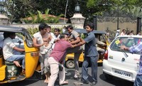 Ram Charan Assaults Car Driver Fighting Photos